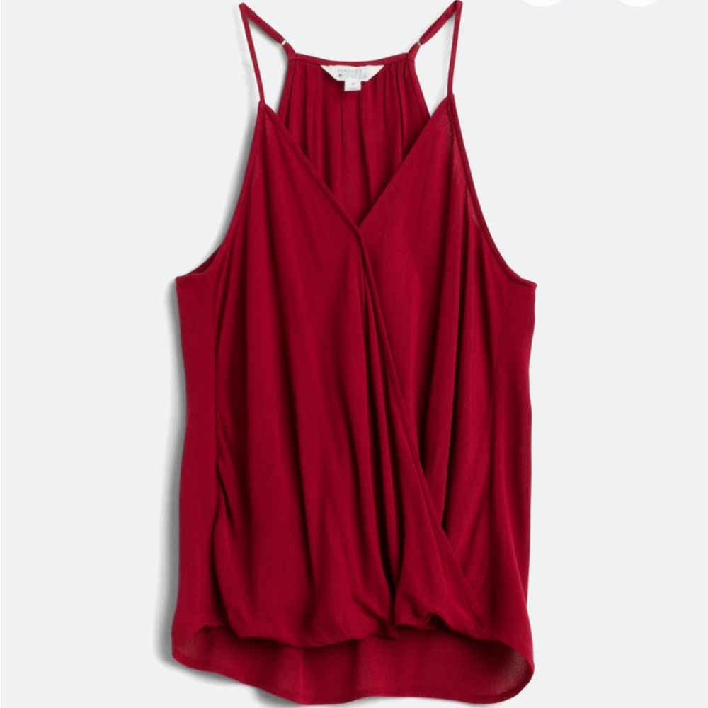 Market & Spruce Red Sleeveless Halter Top- Small